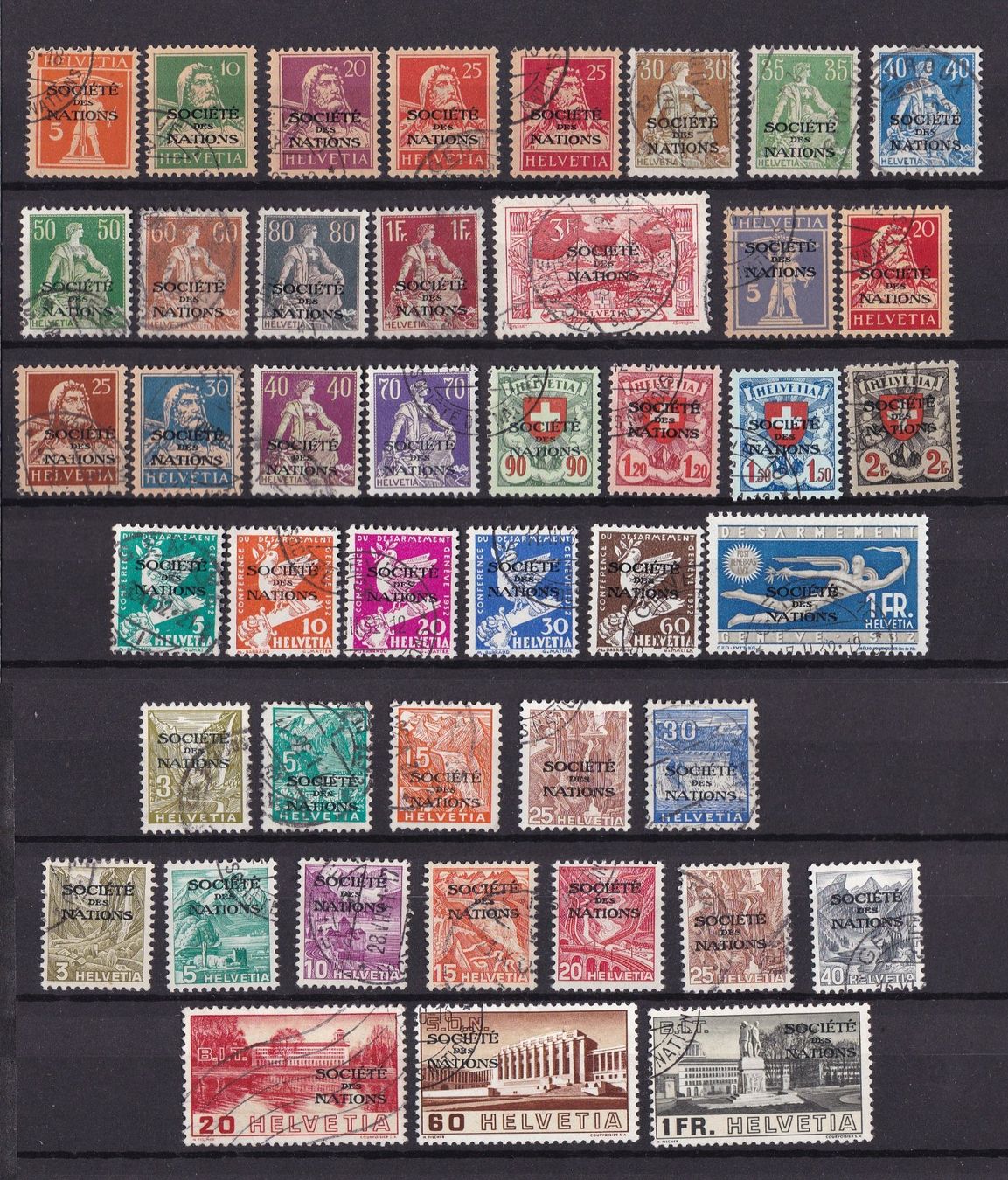 Alle Briefmarken: CH Lot Dienstmarken "Société des Nations" – Gebraucht aus Münchwilen AG von Nesar