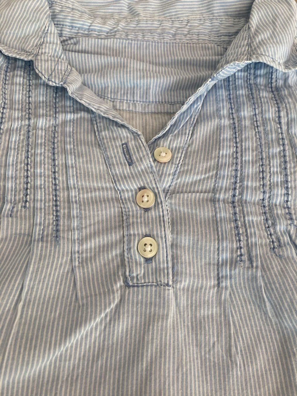 Camicette, T-shirt & Top: Bluse blau-weiß gestreift Gr. 116 – Usato da Meilen venduto da Golfer04 1