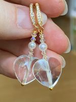 Bergkristall Herzchen, Swarovski, Süsswasserperlen NEU