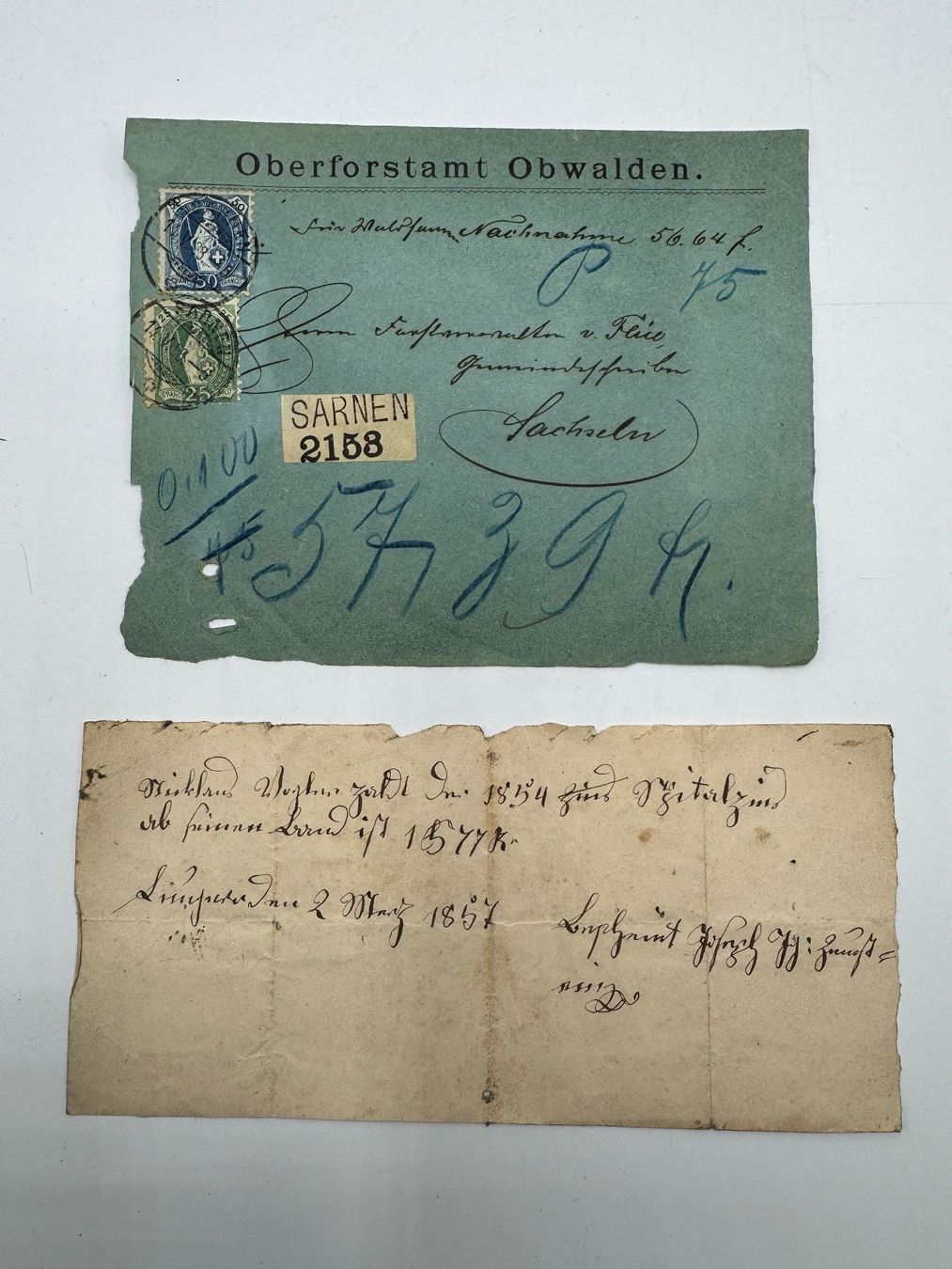 Documenti: Historische Korrespondenz Oberforstamt Obwalden – Usato da Sachseln venduto da BONATI01