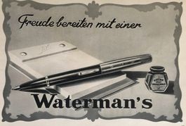 Vintage Reklame, Waterman's Füllfeder, 1948