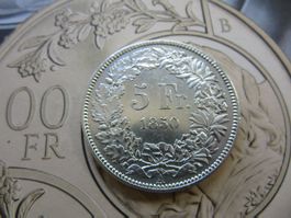 5 FRANKEN 1850 SERH RARE TOP SCHWEIZ
