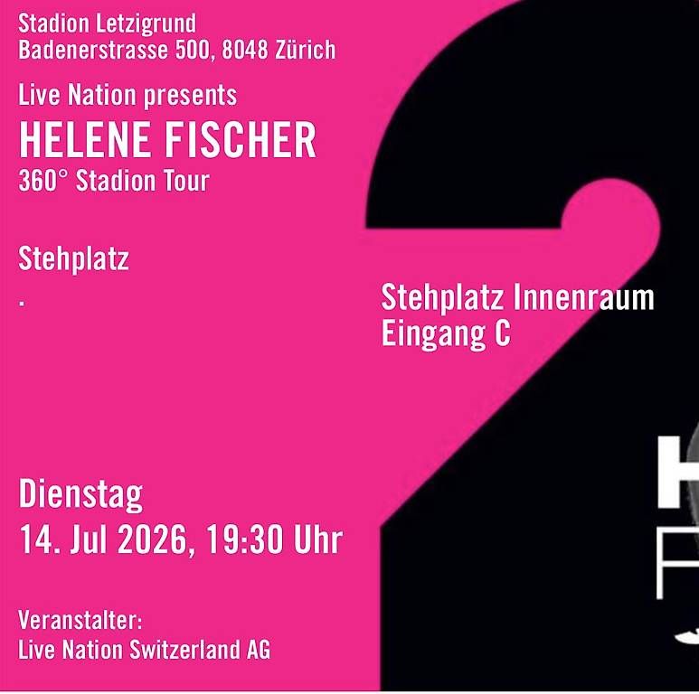 Tickets: Konzert Tickets Helene Fischer – Gebraucht aus Basel von 12Glory 1