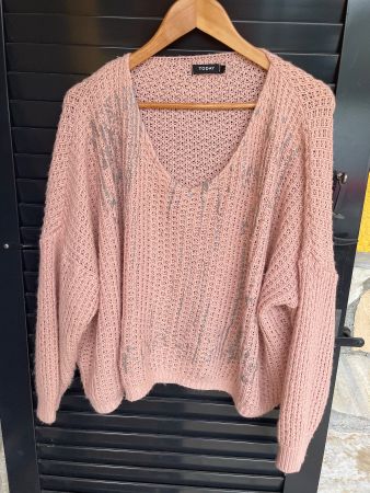 Damen Pullover lachsfarbig L (gross geschnitten)