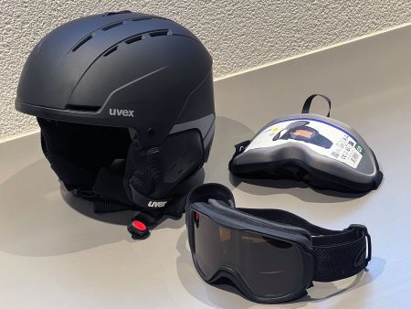 Skihelm mit Skibrille, Grösse S 51-55