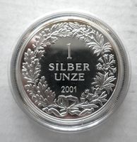 Medaille Silberunze Schweiz 2001, 1 Unze Ag 999