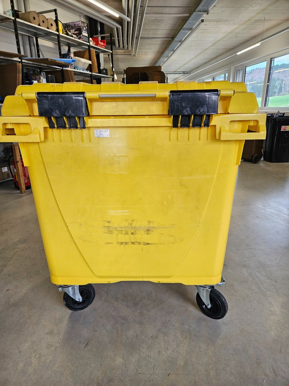 Banconi: Kunststoffcontainer 1000 l gelb Standard-Rollcontainer – Usato da Schongau venduto da hans.m 4