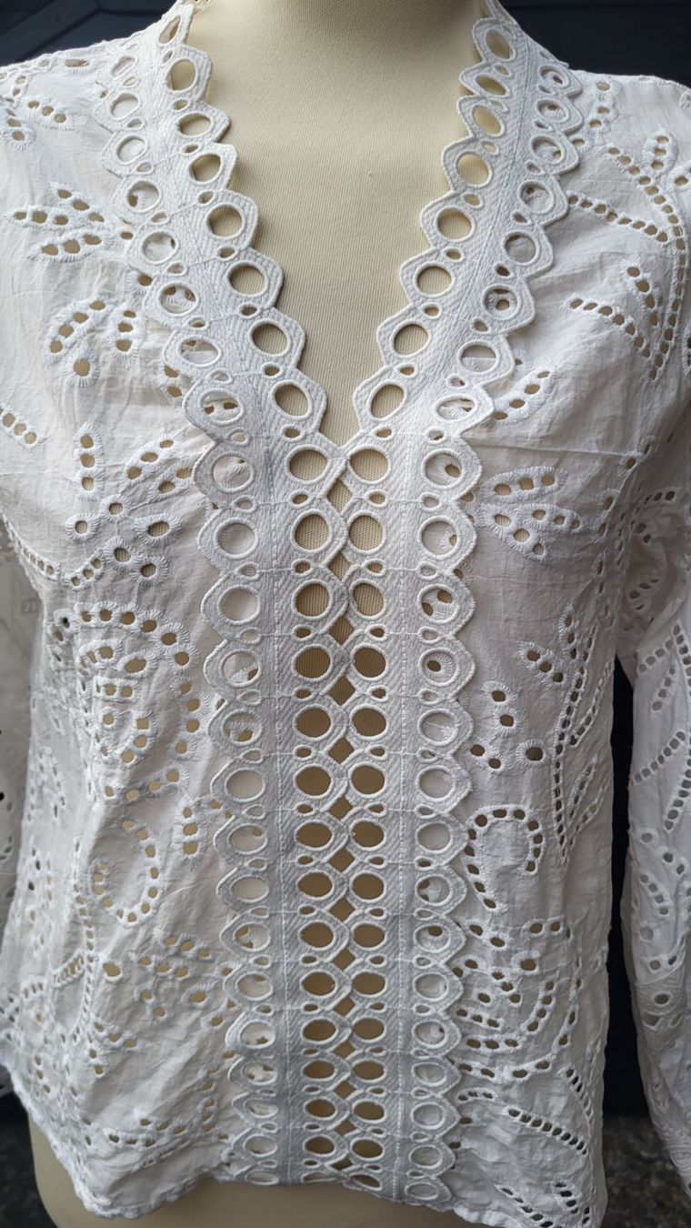Blusen: Blouse blanche en coton – Neu und originalverpackt aus Fribourg von VictoriaShop7 3