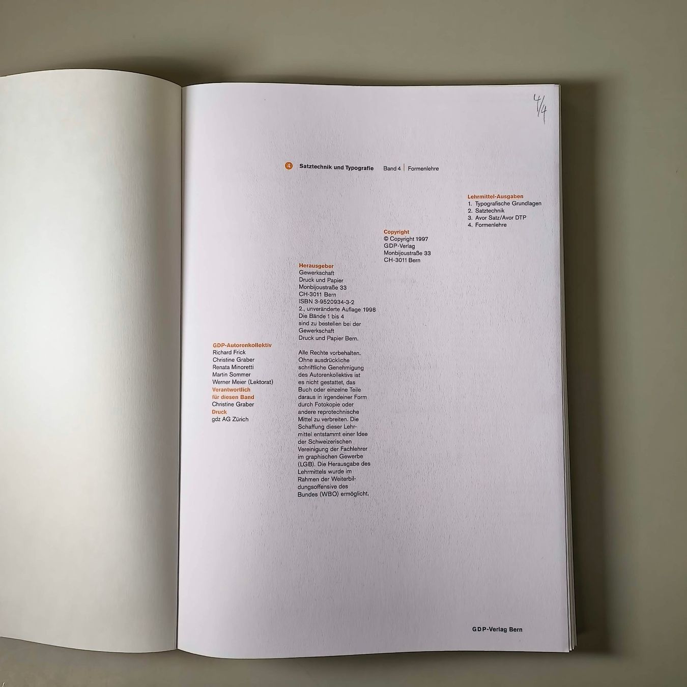 Libri: Typografie Satztechnik – Formenlehre – Usato da Winterthur venduto da Lehmansa 2