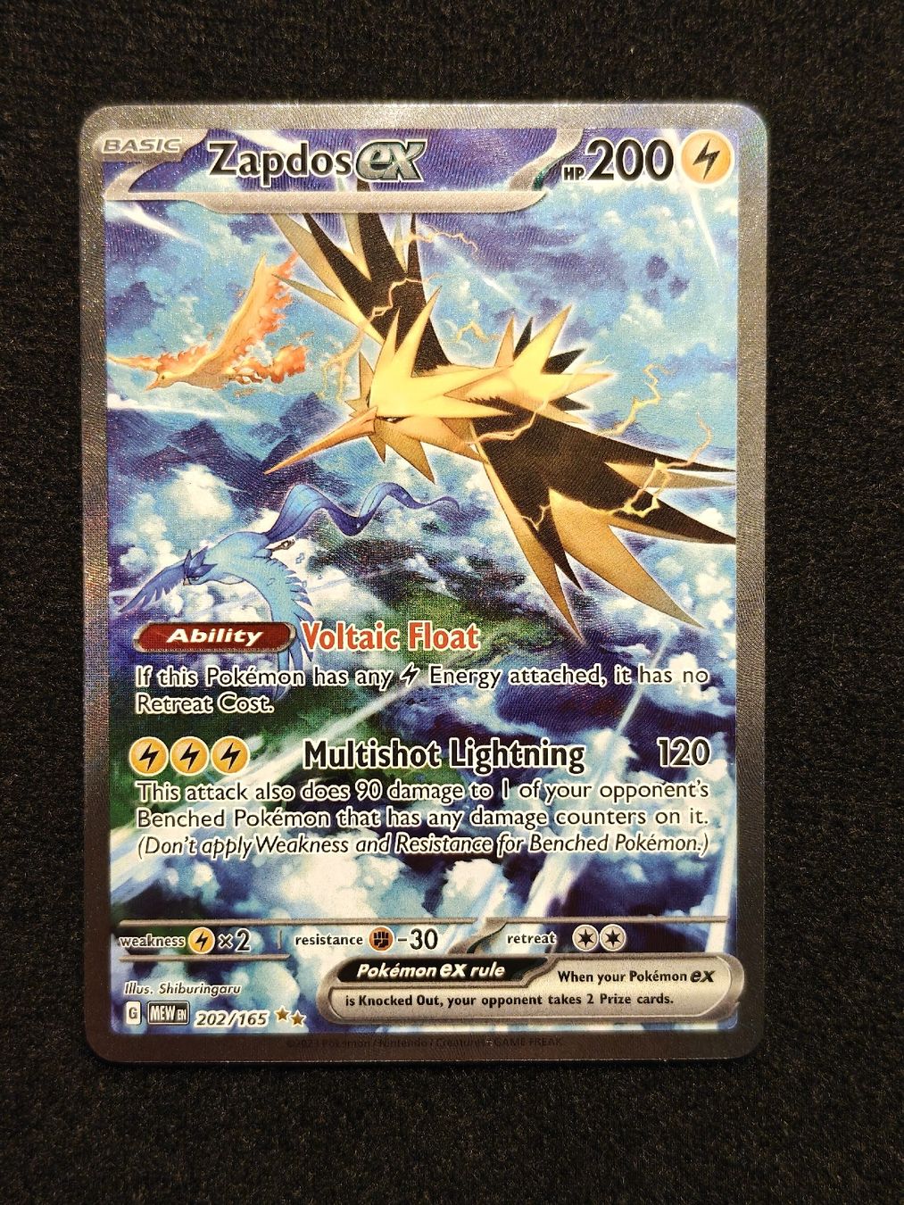 Pokémon Carte collezionabili: Zapdos ex 202/165 SAR – Nuovo (secondo la descrizione) da Schaffhausen venduto da Chingy_