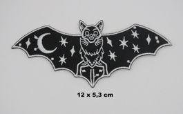FLEDERMAUS - Aufnäher - Aufbügler - Stickerei - 12x5,3cm