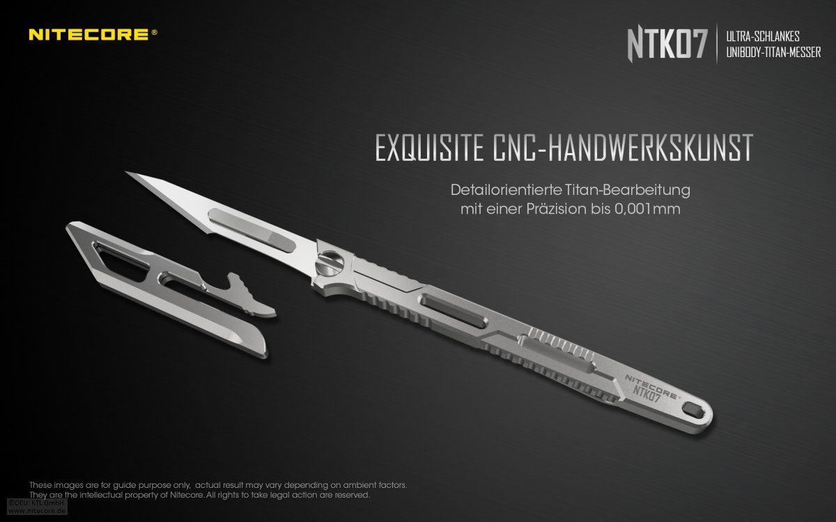 Coltelli: NiteCore Titan Messer NTK07 Unibody – Nuovo e nell'imballaggio originale da Grüningen venduto da Prolumin 3