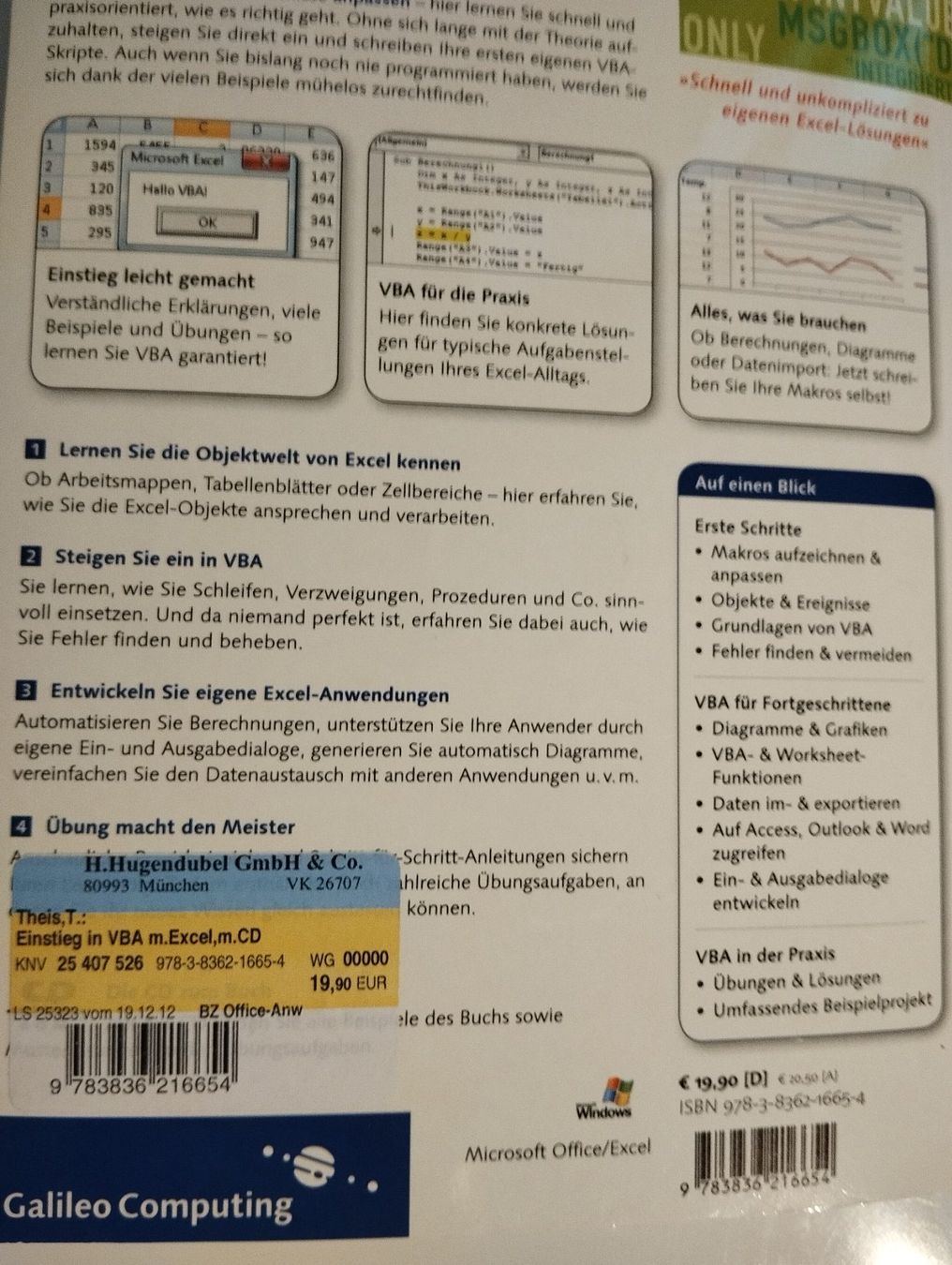 Libri: Einstieg in VBA mit EXCEL (Ideal für Programmier-Einsteiger) – Nuovo (secondo la descrizione) da Kriens venduto da may_r5jc 3