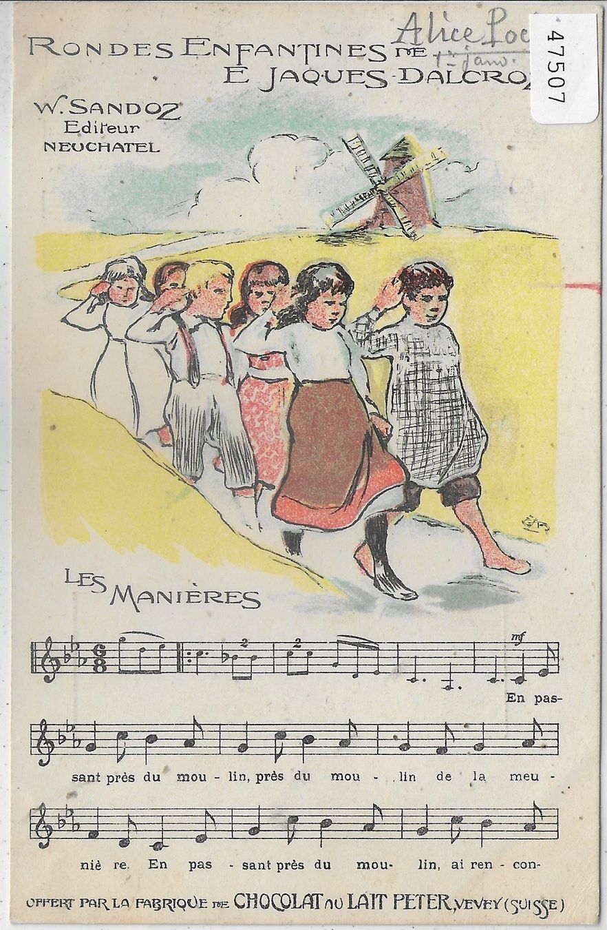 Cartoline postali: Peter Chocolat - Les manieres - Chanson Lied - Litho – Usato da Ettingen venduto da Kartenplanet