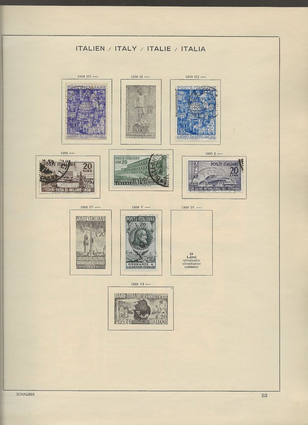 Alle Briefmarken: Marken Italien 1946 bis 1951 – Gebraucht aus Au ZH von xelagreb01 5