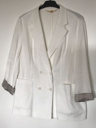 Marc Cain Sommerblazer Leinen, Gr. 5, weiß