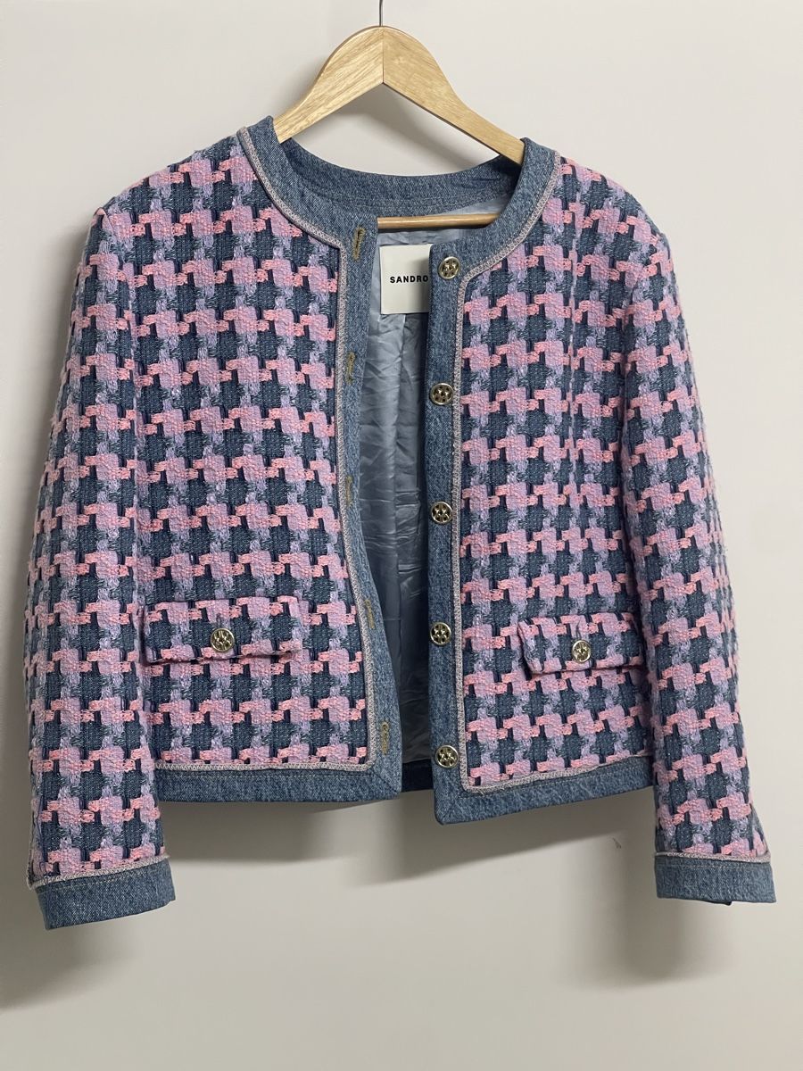Sandro Giacche: Sandro philippa denim tweed jacket - 40 – Usato da Brugg AG venduto da Lovelux73 1
