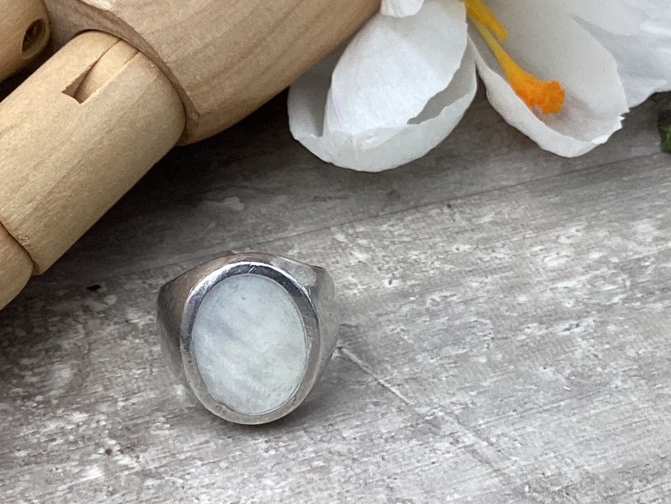 Ringe: Bague en argent et pierre blanche – Gebraucht aus Agiez von Beve15 3
