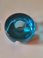 Kerzenhalter Glas blau 1960 Per Lütken Homegard, siegniert