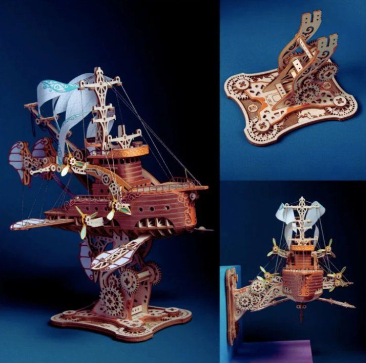 Puzzle: 3D Holz Puzzle Fantasy-Raumschiff – Nuovo e nell'imballaggio originale da Geneve venduto da Titi2008 3