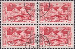 1918, Nr.142 (Mythen) Viererblock von Wädenswil, Kat: 200.-