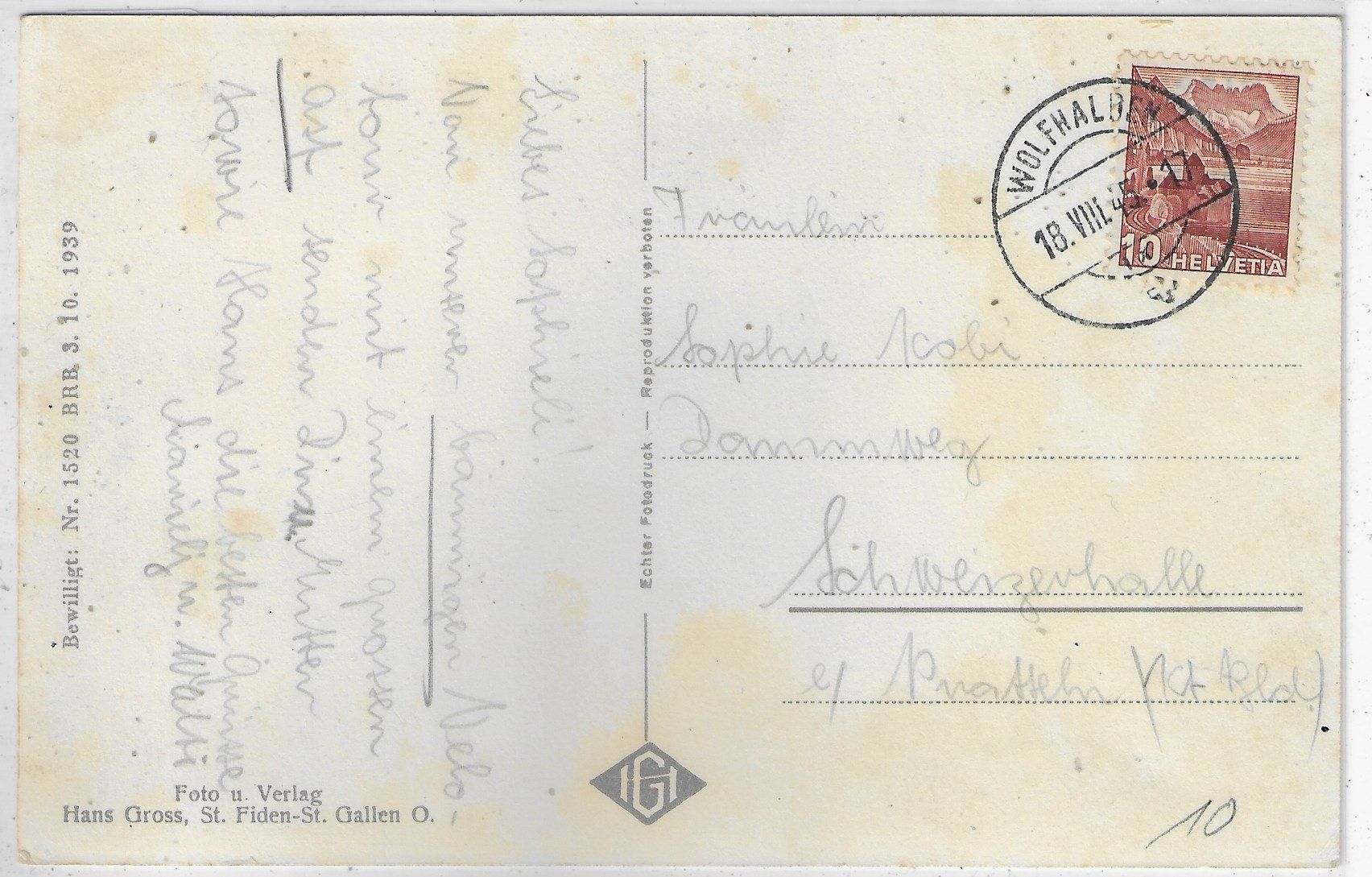 Cartoline postali: Wolfhalden - Generalansicht mit Bodensee – Usato da Ettingen venduto da Kartenplanet 1
