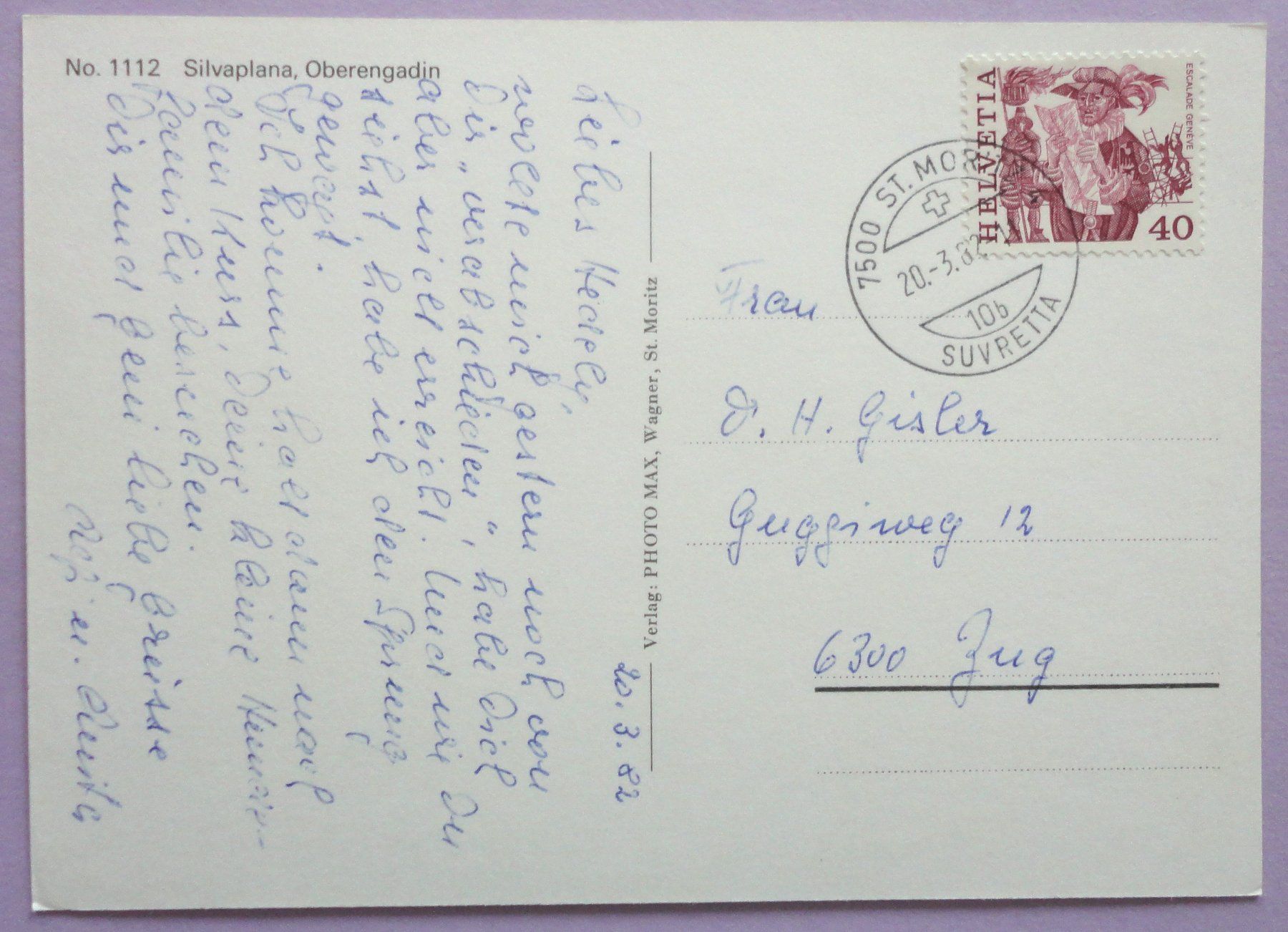 Cartoline postali: Silvaplana, Oberengadin – Usato da Fétigny venduto da Billy2miny 1
