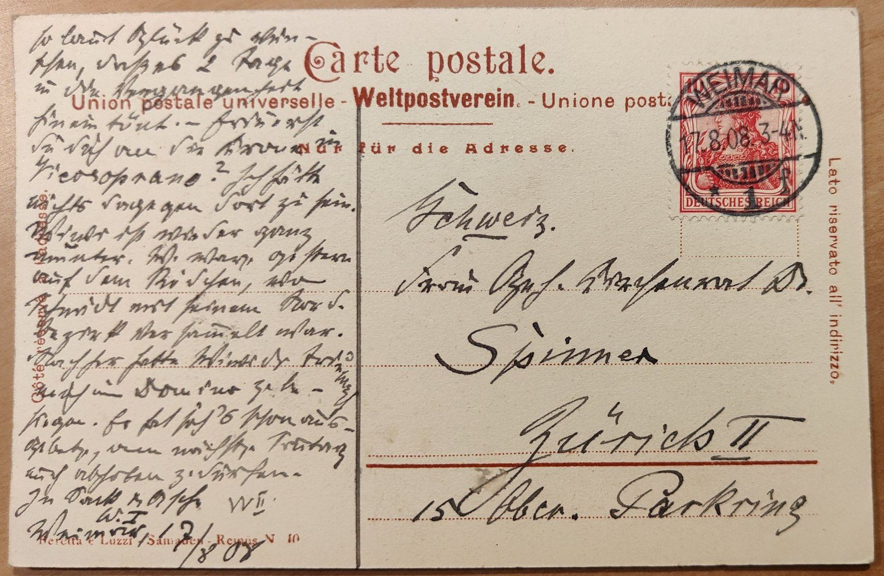 Ansichtskarten: Vicosoprano Hotel Krone um 1905 – Gebraucht aus St. Erhard von Chaeferli6 1
