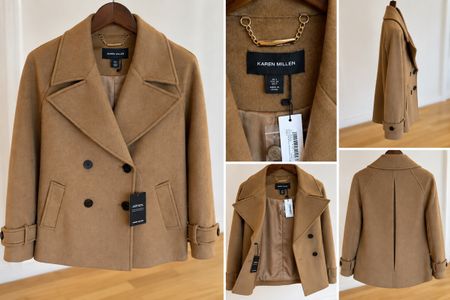 Karen Millen Pea Coat Camel Brown Size S New With Tags