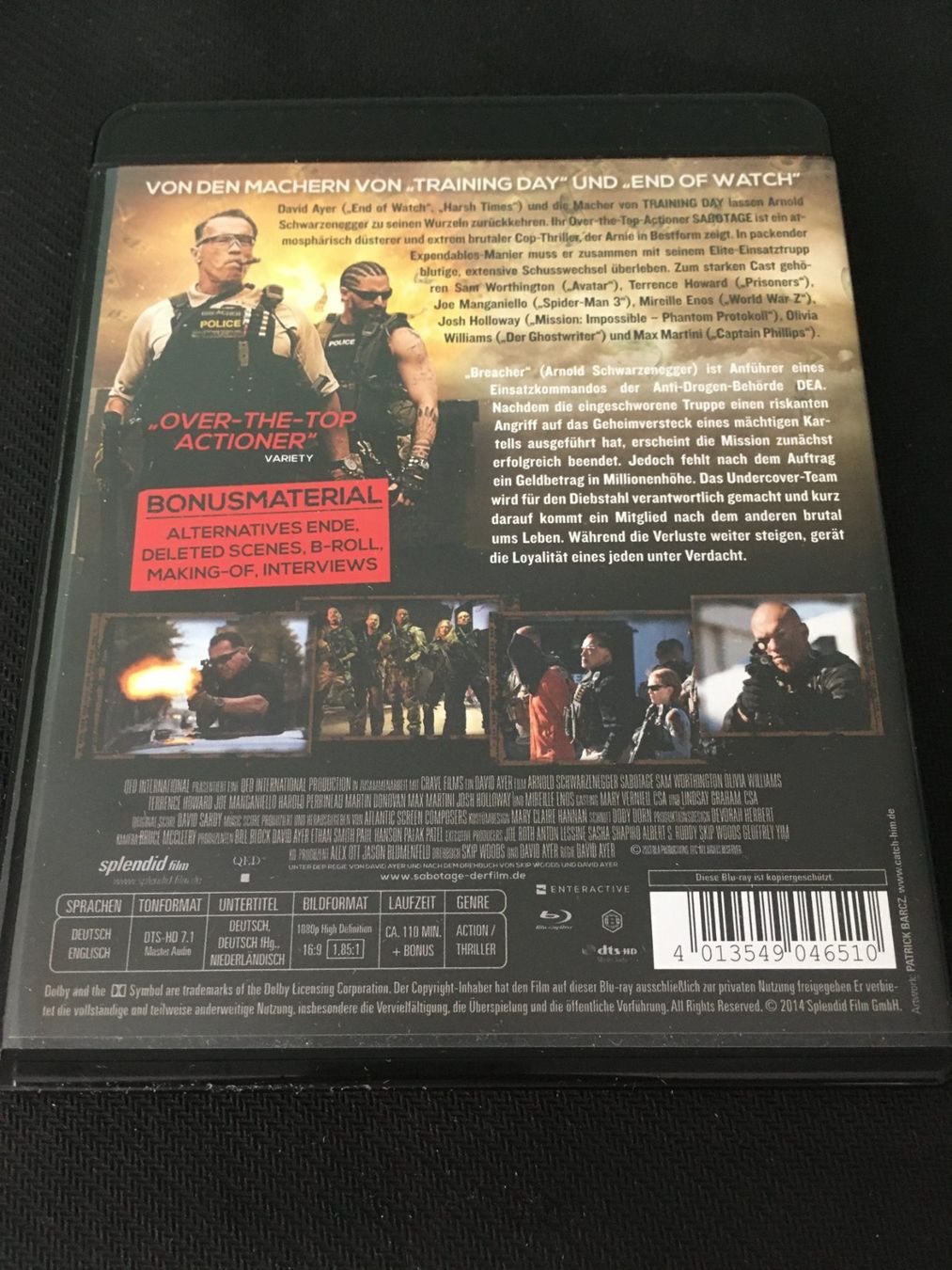 Tous les DVDs: Arnold Schwarzenegger - Sabotage [Blu-ray] Uncut Version – D'occasion à St.Gallen par MedienJoe 1