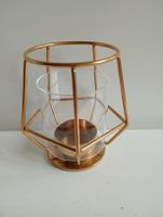 Ikea Goldener Kerzenständer mit Glaswindlicht