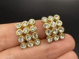 Vintage-Ohrringe Cabouchon Paris – Goldfarben