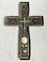 Antike katholische Reliquie Klosterarbeit 19Jh. Kreuz No.1