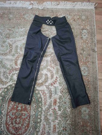 Motorrad Lederhose Chaps schwarz ( Fetisch) Grösse M-L