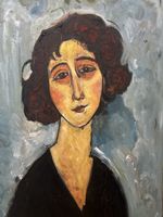 Original Gemälde Portrait junge Dame, Öl auf Leinwan