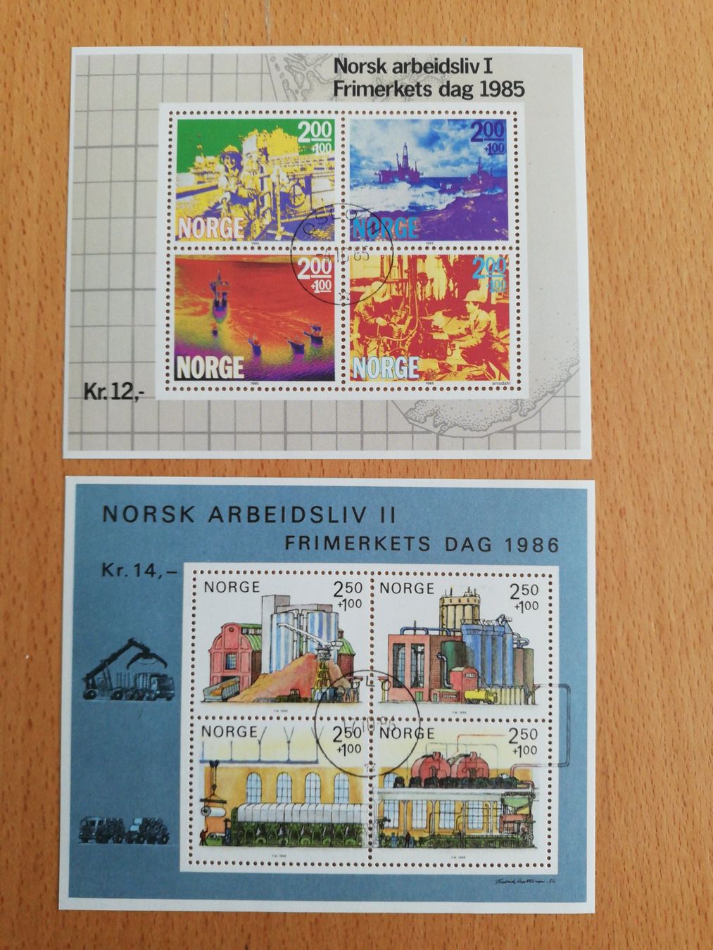Alle Briefmarken: Norwegen: Blocks 1985/1986 mit Ersttagsstempel – Gebraucht aus zumikon von lotegrandote