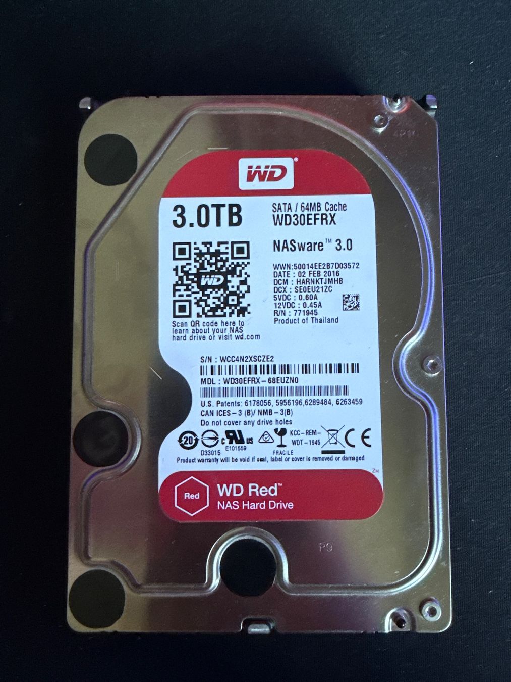 Western Digital Disques durs: WD Red WD30EFRX 3TB Nas HDD – D'occasion à Lausanne par ericdall