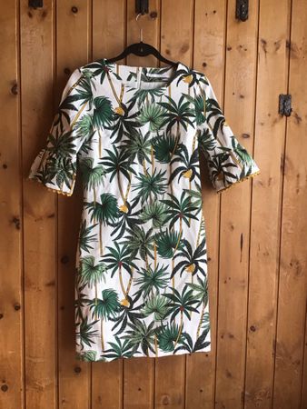 Kleid Sommerkleid Palmen Print Grösse 34 Wie neue 