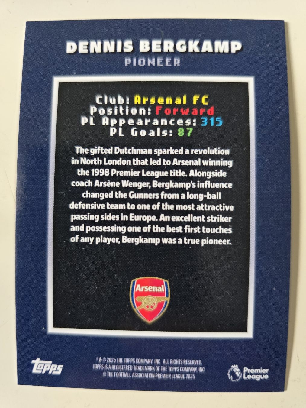 Topps Carte collezionabili: Topps Decades Dennis Bergkamp Arsenal – Nuovo (secondo la descrizione) da St. Gallen venduto da SaintCity 1