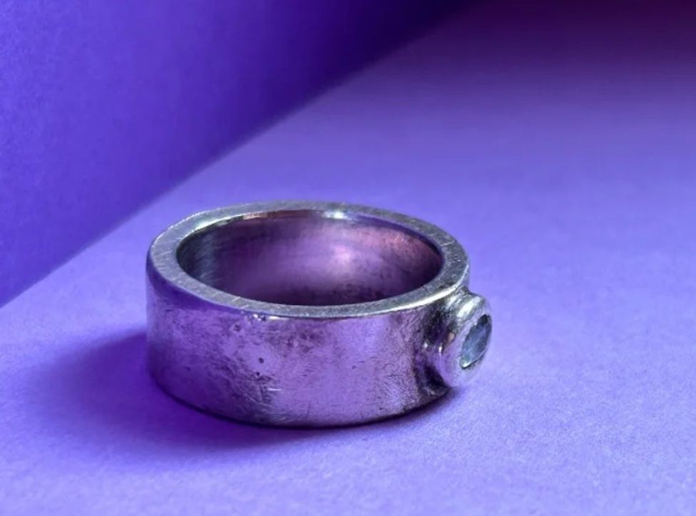 Anelli: Silberring Unikat Handarbeit mit Stein Gr. 58 – Usato da Dittingen venduto da Bijoubelle 2