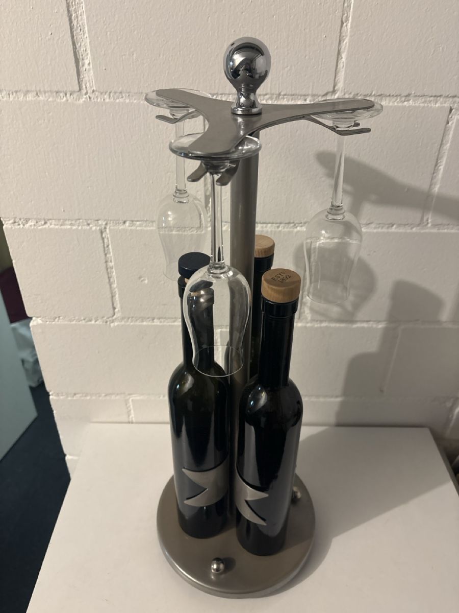 Portabottiglie: Weinregal mit Gläserhalter, Metall, stylisch – Usato da Rümlang venduto da hasli0184 1