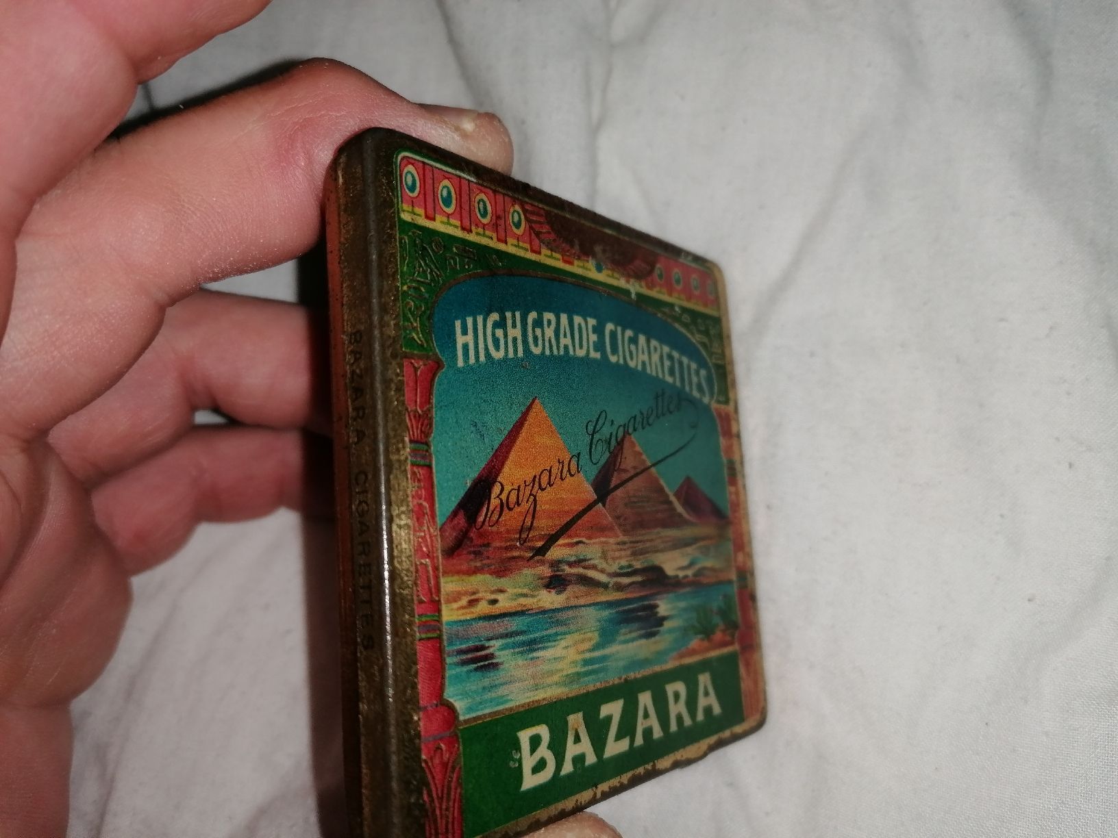 Tabacchi: Antike Blechdose Bazara 10 Zigaretten von High grade  1907 – Usato da Zürich venduto da Tin4Life 3
