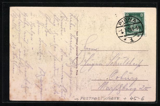 Cartoline postali: Pirna a. d. Elbe, Festpostkarte 20. Säc – Usato da Berlin venduto da bartko-reher 1