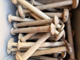 Spulen von antikem Webstuhl jeweils 5 Stk. gebraucht