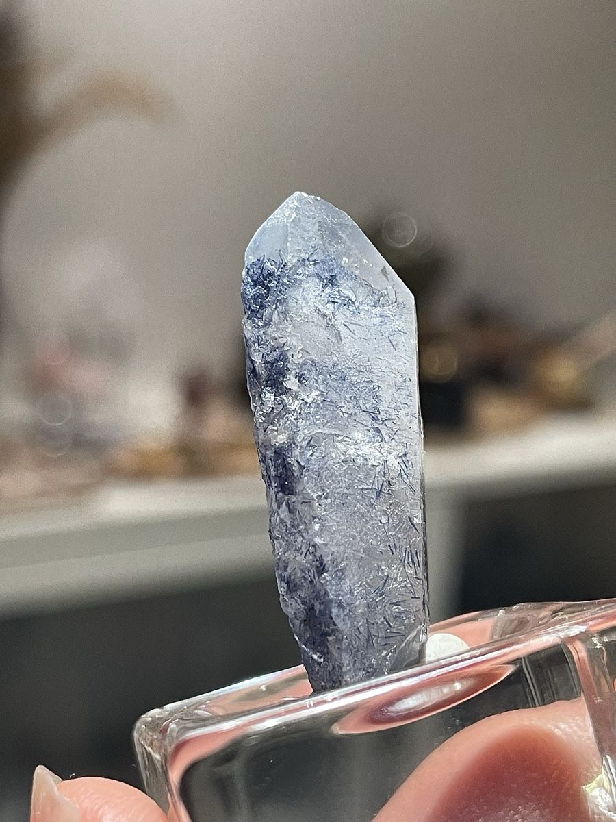 Minerali & Pietre curative: Extrem seltener Dumortierit-Quarz – Usato da Schiers venduto da sisikristall 1