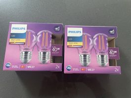 2x Philips LED Lampe E27 4.3W warmweiss 2er Set neu