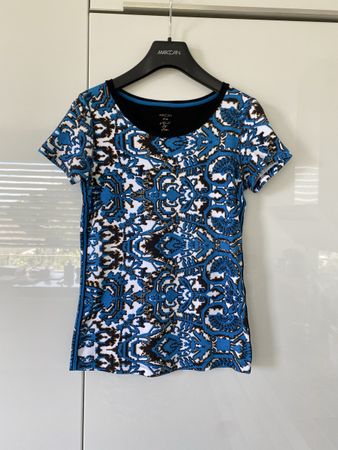 MARCCAIN T-Shirt blau gemustert in N3 (36-38)