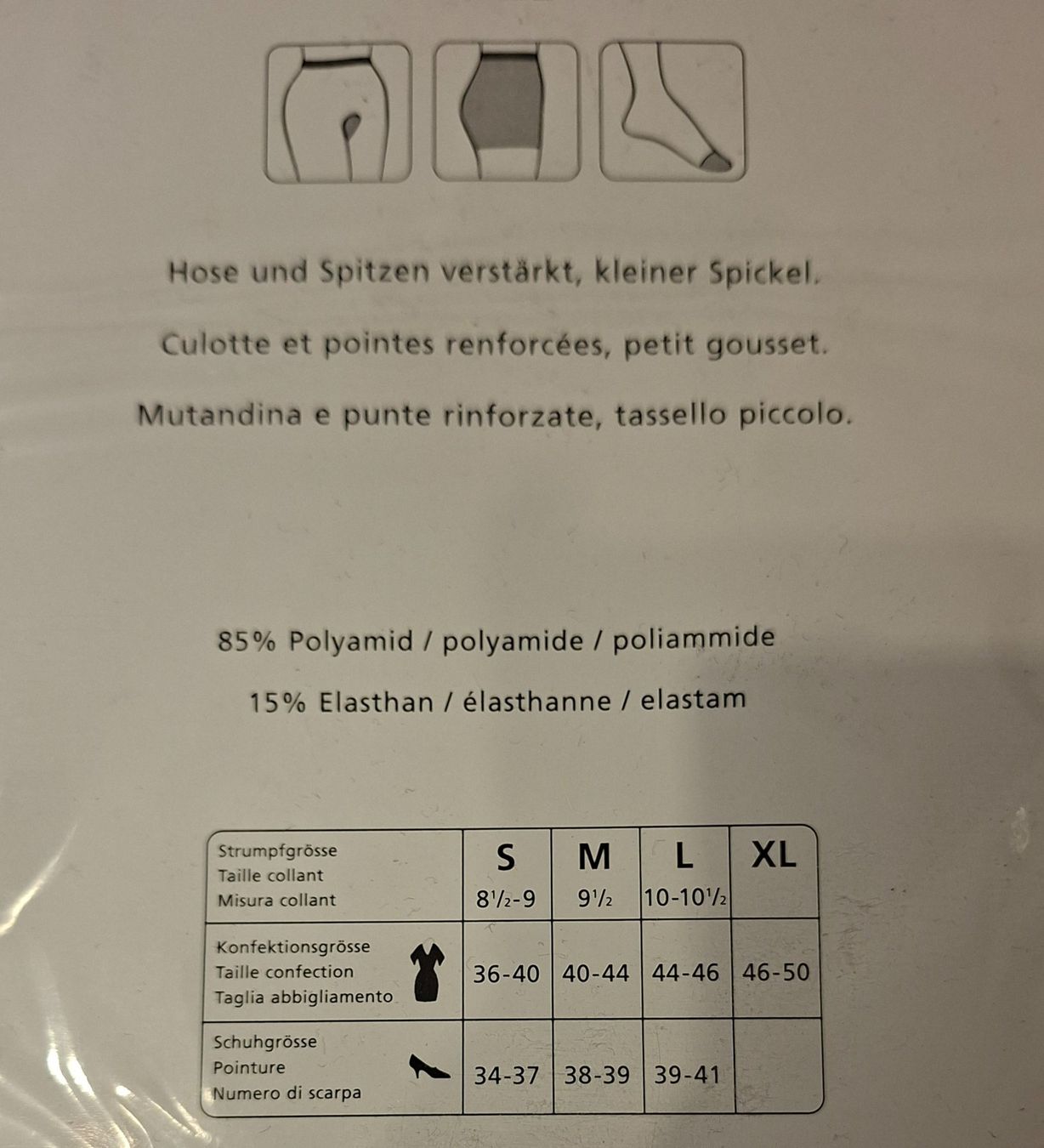 Migros Calze & Collant: Migros Classics Exelent Strumpfhose 18den Gr.L Anthrazit – Nuovo e nell'imballaggio originale da Amriswil venduto da Celini3 5