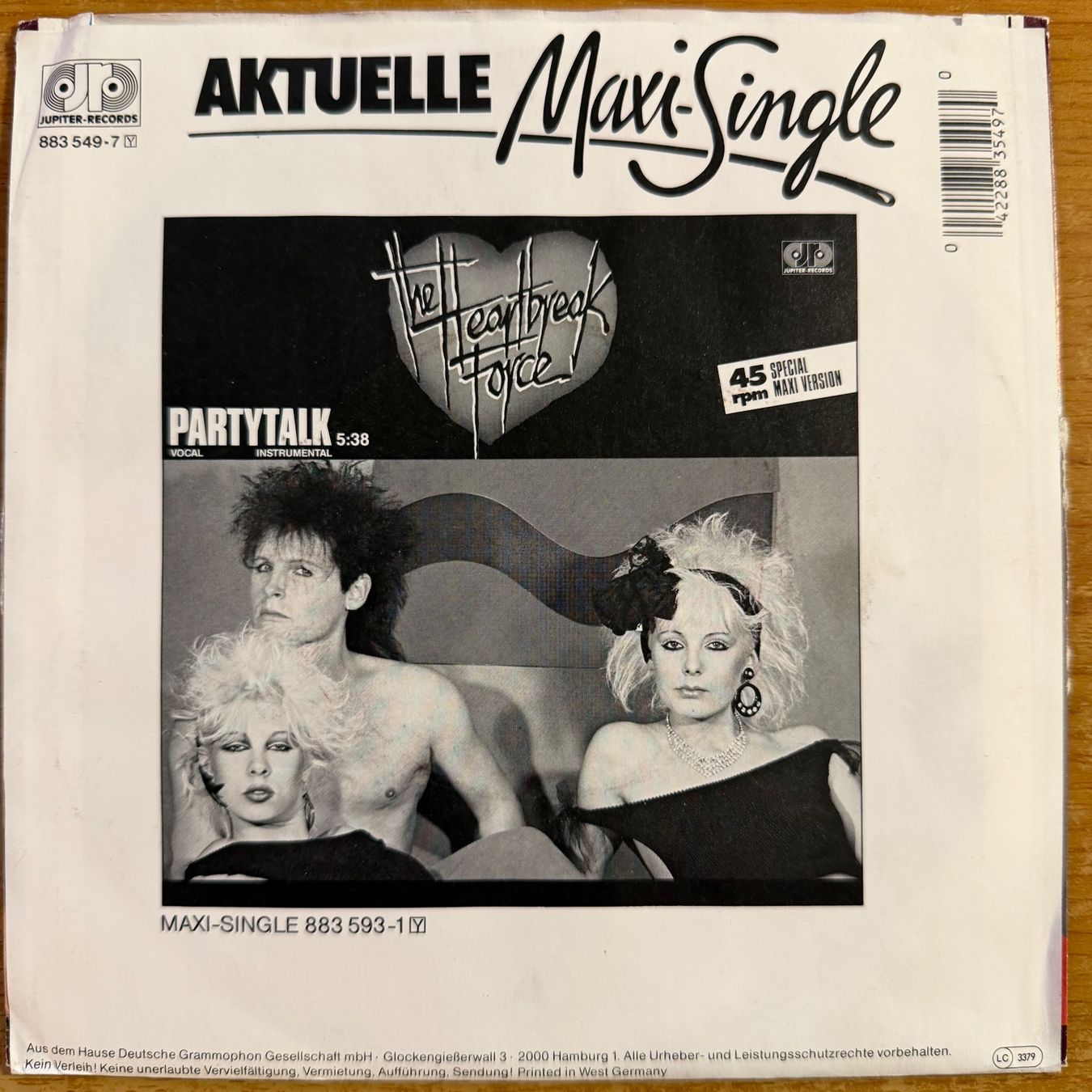 Vinyles: Heartbreak Force - Partytalk / 1. D-Press. 1985 - Very nice – D'occasion à Gais par soundcave57 1
