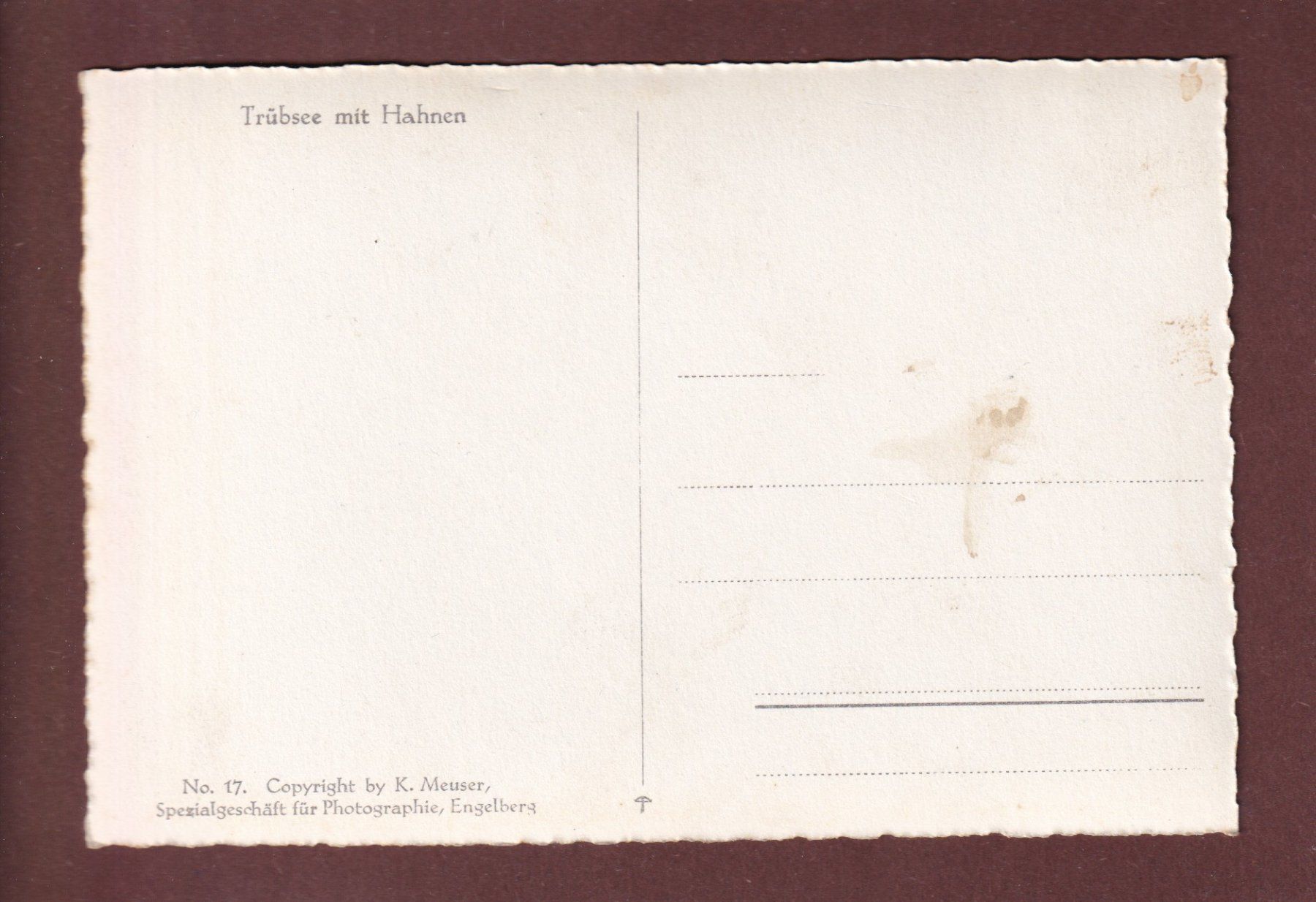Cartes postales: TRÜBSEE mit Hahnen – D'occasion à Pully par nicecards-shop 1